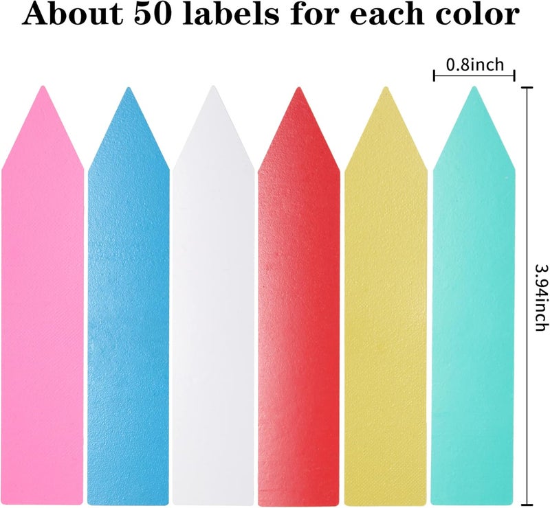 Manmel 300 Pcs Plastic Plant Nursery Garden Labels 6 Colors 4 Inch Pot Marker Garden Stake Tags Waterproof Plant Markers - Image 2